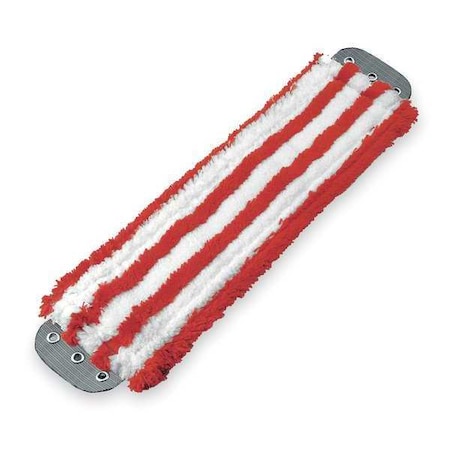 Flat Mop Pad, Clamp On Connection, Cut-End, Red, Microfiber MPN:MD40R
