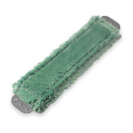 16 in L Flat Mop Pad, 16 oz Dry Wt, Clamp On Connection, Cut-End, Green, Microfiber MPN:MM400