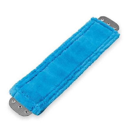 16 in L Flat Mop Pad, 16 oz Dry Wt, Clamp On Connection, Cut-End, Blue, Microfiber, MM40B MPN:MM40B