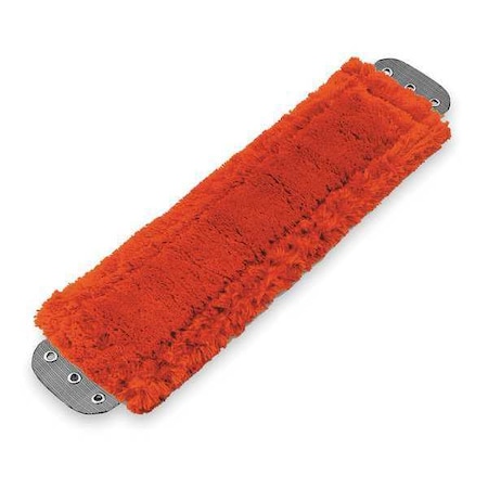 16 in L Flat Mop Pad, 16 oz Dry Wt, Clamp On Connection, Cut-End, Red, Microfiber MPN:MM40R