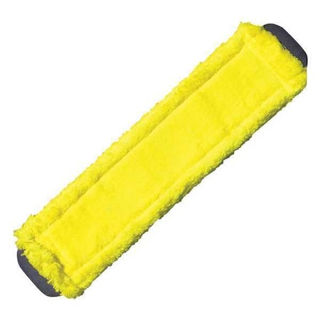 16 in L Flat Mop Pad, 16 oz Dry Wt, Clamp On Connection, Cut-End, Yellow, Microfiber MPN:MM40Y