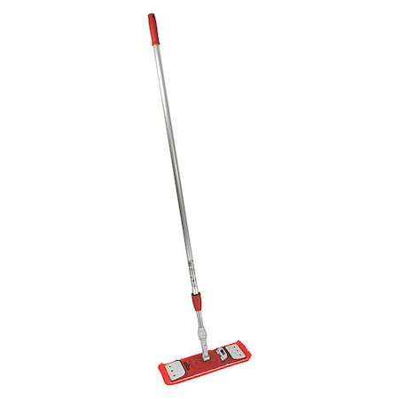 Flat Mop Kit, 60 in L, Clamp On Connection, Cut-End, Red, Aluminum/Microfiber/Plastic MPN:SMCMR