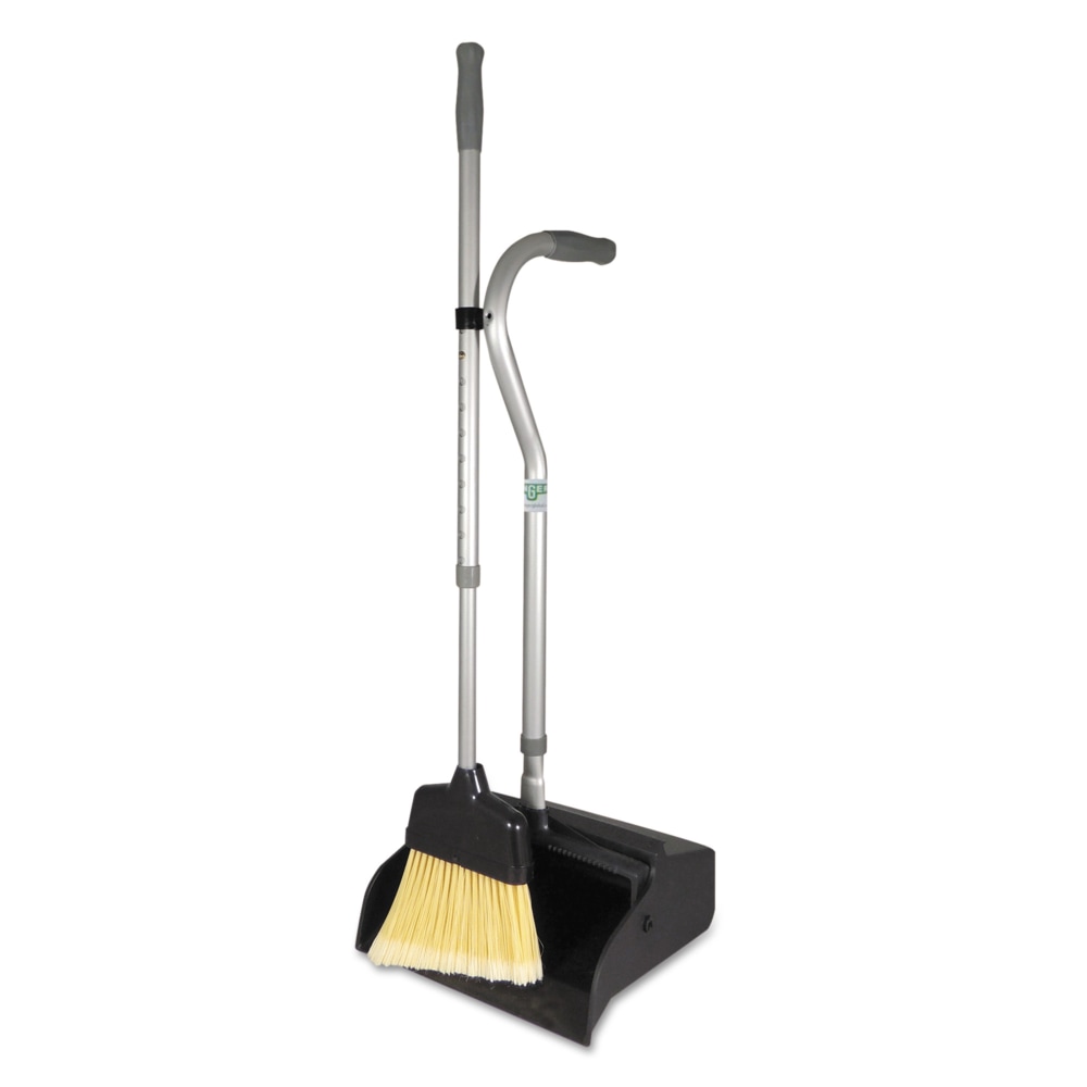 Unger Telescopic Ergo Metal Dust Pan With Broom, 45in x 12in, Gray/Silver MPN:EDTBG