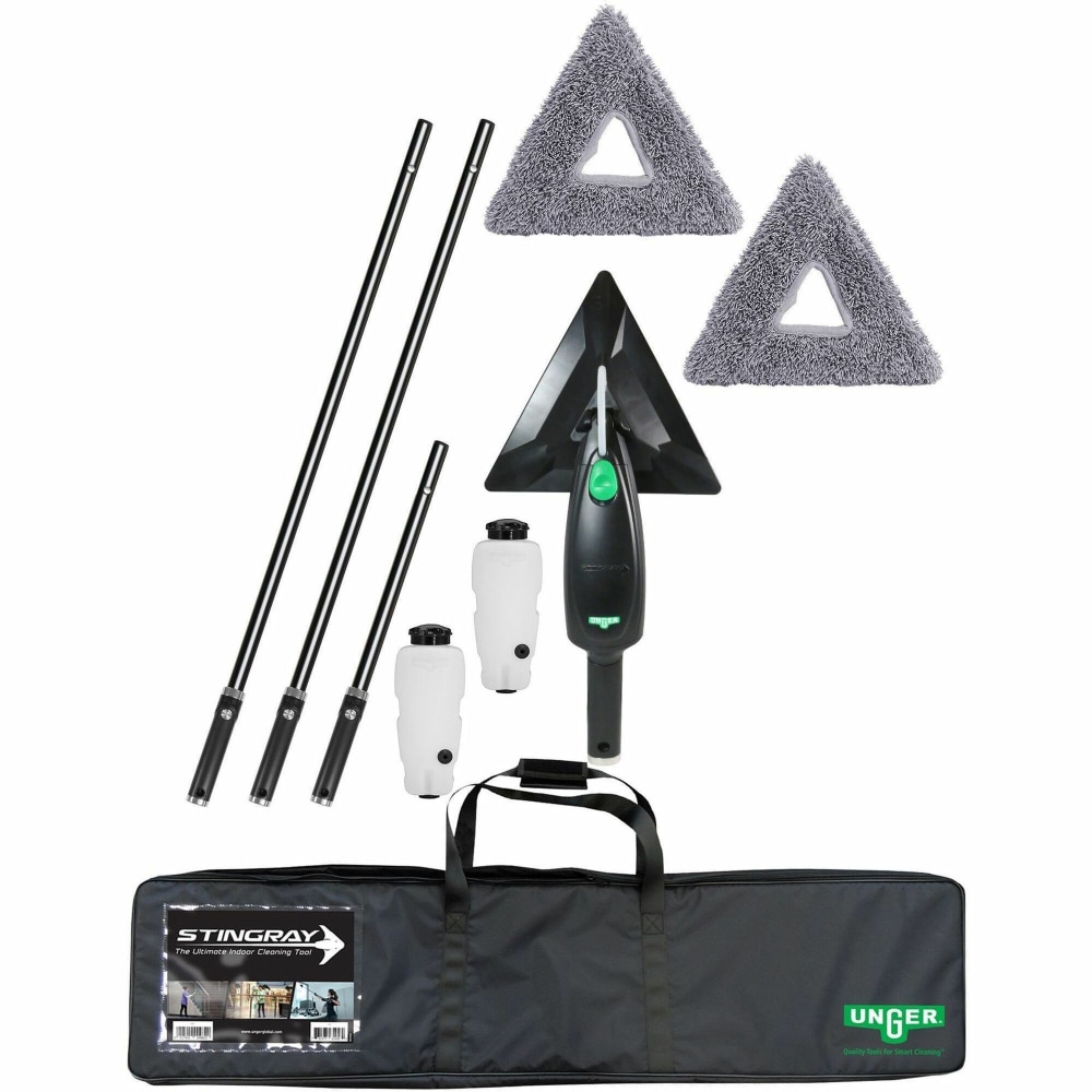Unger Stingray Refillable Microfiber Cleaning Kit - MicroFiber - Green, Black - 1 Carton MPN:SRKB7