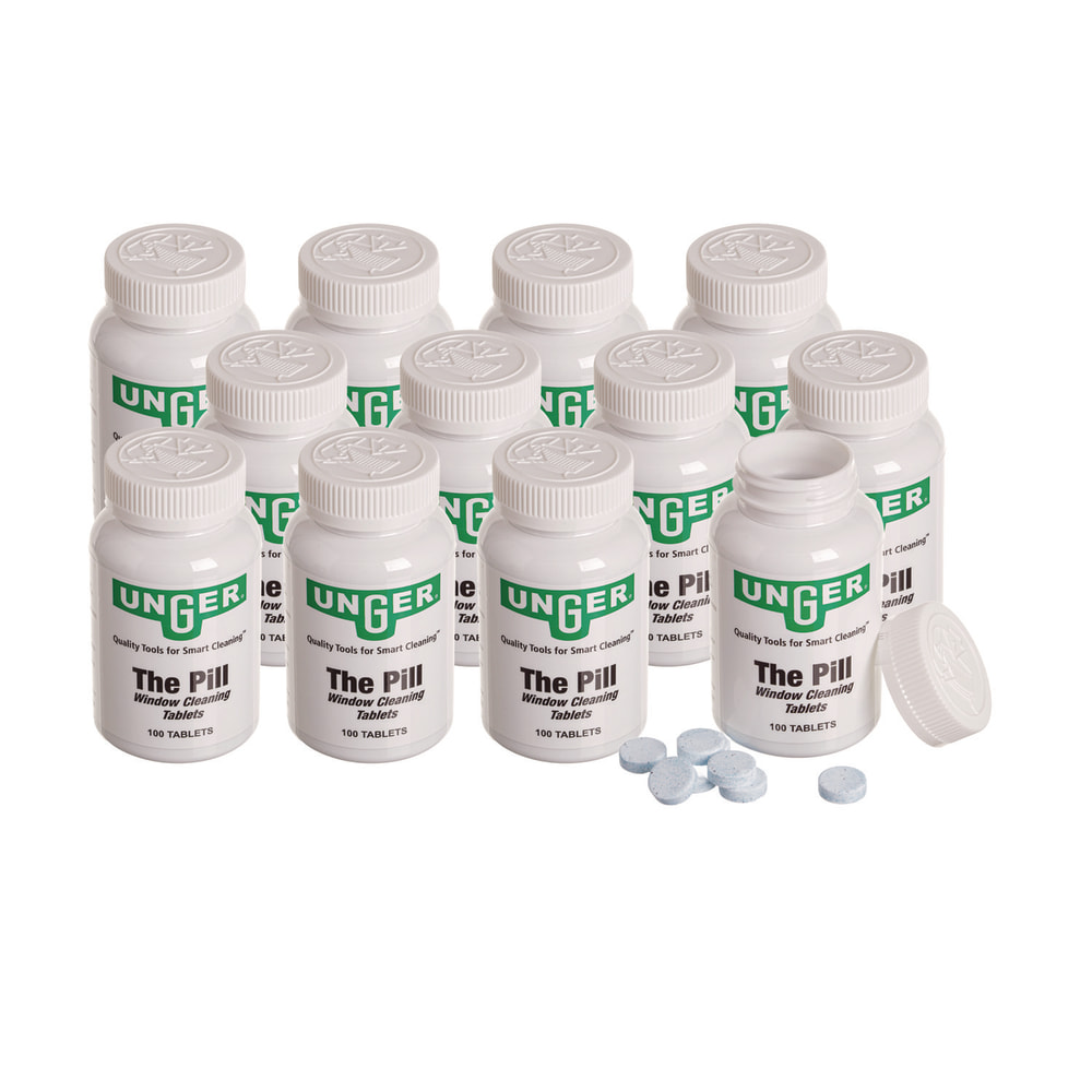 Unger Pill Window Cleaning Tablets, 100/Bottle, 12/Carton MPN:UNGPLBTL