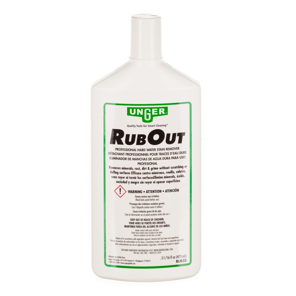 Unger RubOut Glass Cleaner, 16 oz Bottle, 12/Carton MPN:UNGRUB50