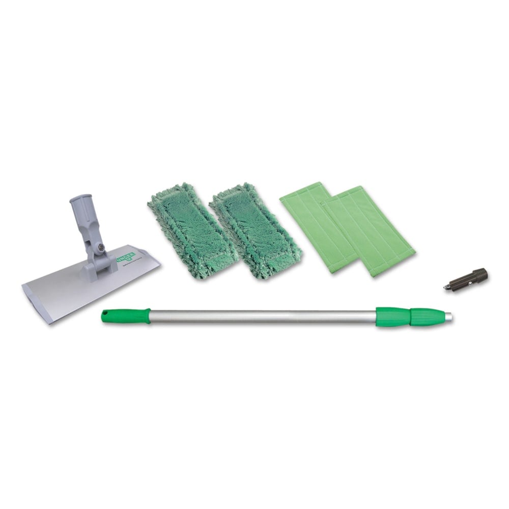 Unger SpeedClean Window Cleaning Kit, Aluminum, 72in Extension Pole, 8in Pad Holder, Silver/Green MPN:WNK01