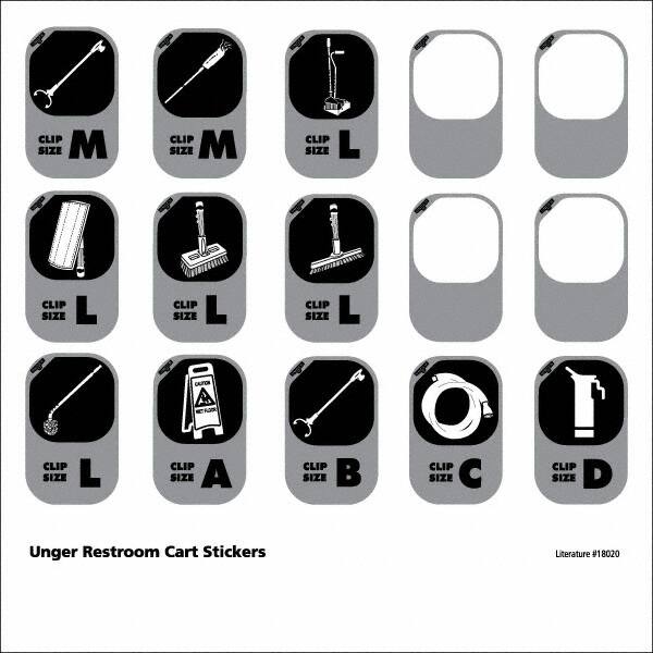 Janitor Cart Accessories; Accessory Type: Adhesive; Material: Vinyl; Overall Length: 11in; For Use With: Restroom Cart; Overall Height: 11in; UNSPSC Code: 47121500 MPN:RRICN