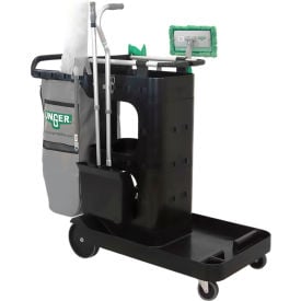 Unger® ZoneCleanRx™ Standard Janitorial Cart System Black CRTZN