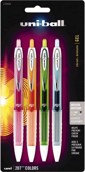 Retractable Pen: 0.7 mm Tip, Assorted Ink MPN:1739928