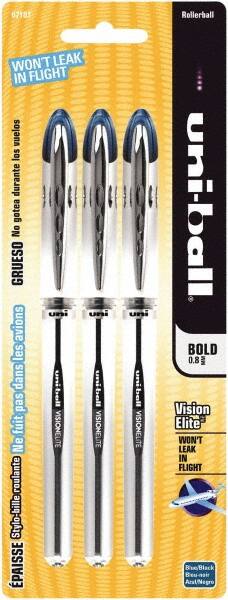 Stick Pen: 0.8 mm Tip, Blue & Black Ink MPN:67187PP