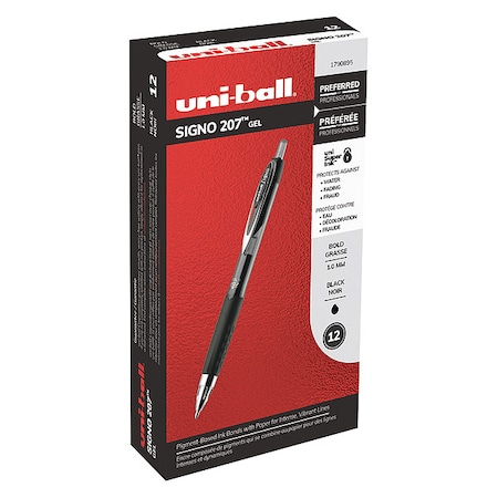 Retractable Rollerball Gel Pen, 1.0 mm, Black PK12 MPN:1790895