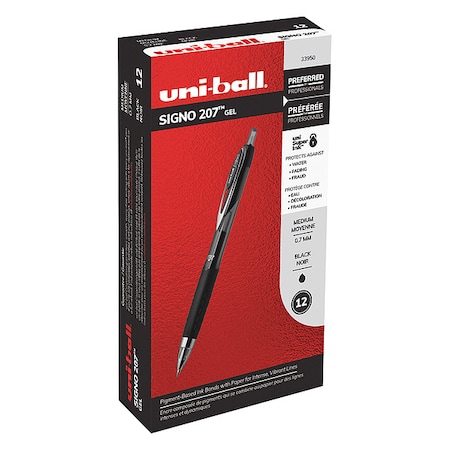 Retractable Gel Pen, Medium 0.7 mm, Black PK12 MPN:33950