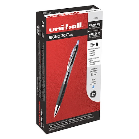 Retractable Gel Pen, Medium 0.7 mm, Blue PK12 MPN:33951