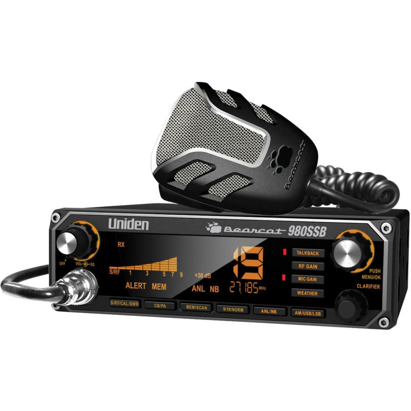 Uniden Bearcat 40-Channel CB Radio with 7-Color Digital Display, 2-1/4inH x 7-1/4inW x 7-1/2inD, Black, 980 SSB MPN:BEARCAT980SSB