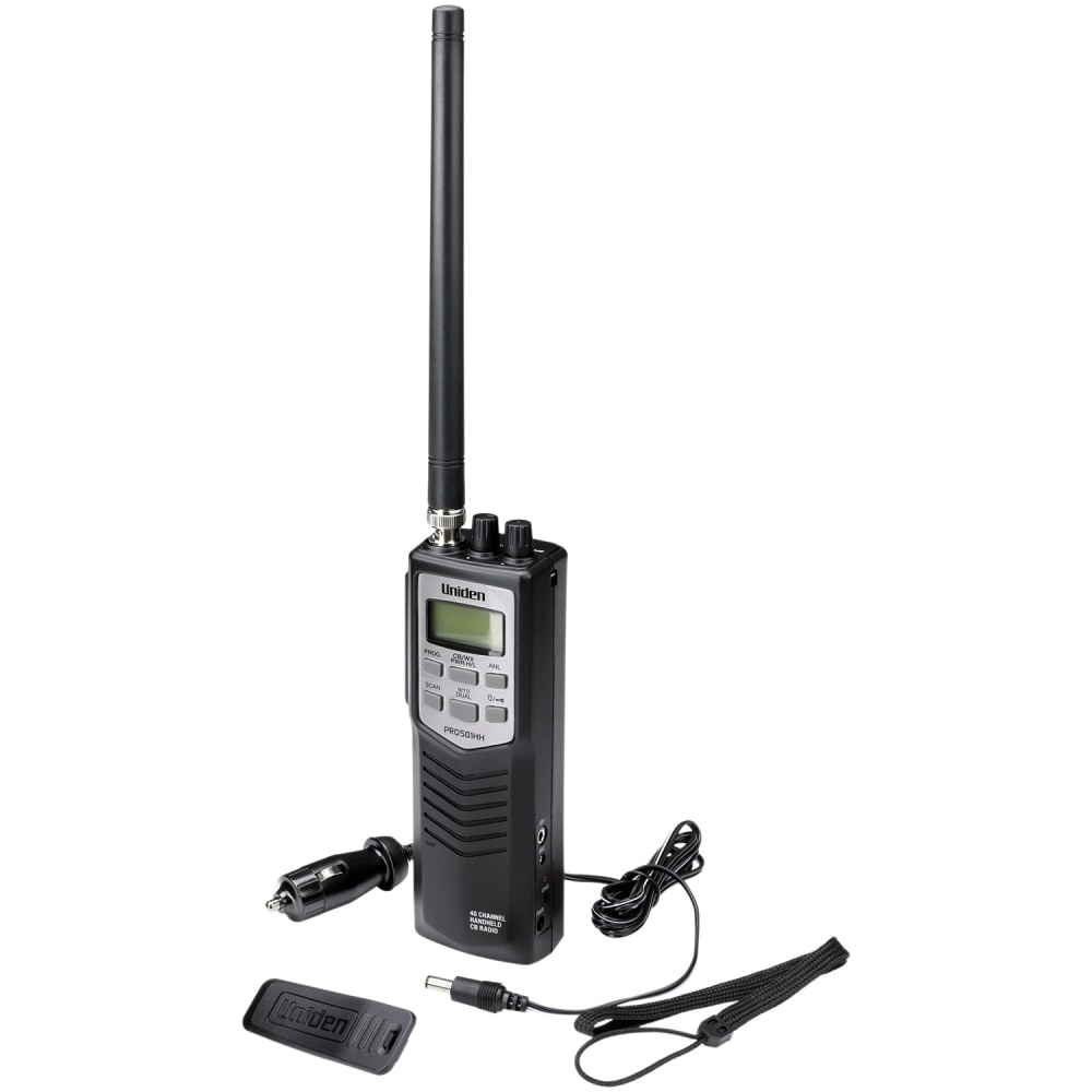 Uniden 40-Channel Handheld CB With Weather Alert, 7-1/4inH x 2-1/4inW x 1-3/4inD, Black, UNNPRO501HH MPN:PRO501HH