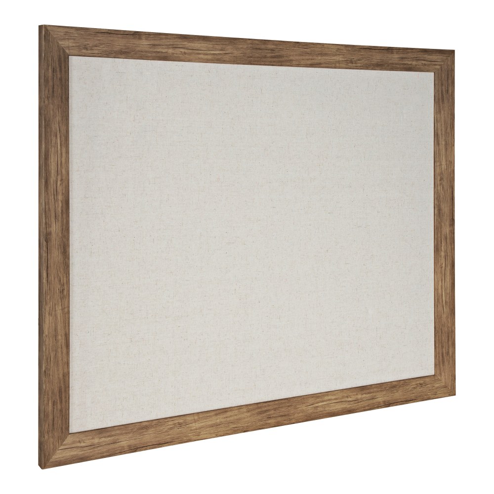 DesignOvations Beatrice Framed Linen Fabric Pinboard, 27in x 33in, Black, Rustic Brown Plastic Frame MPN:217361