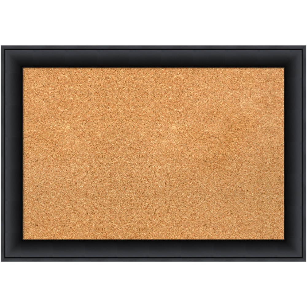 Amanti Art Non-Magnetic Cork Bulletin Board, 27in x 19in, Natural, Nero Black Wood Frame MPN:A42703908081