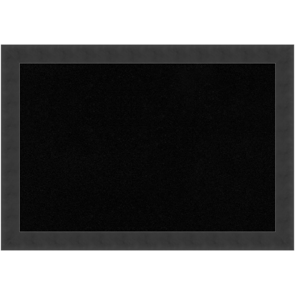 Amanti Art Rectangular Non-Magnetic Cork Bulletin Board, Black, 20in x 14in, Mezzanotte Black Wood Frame MPN:A42703979347