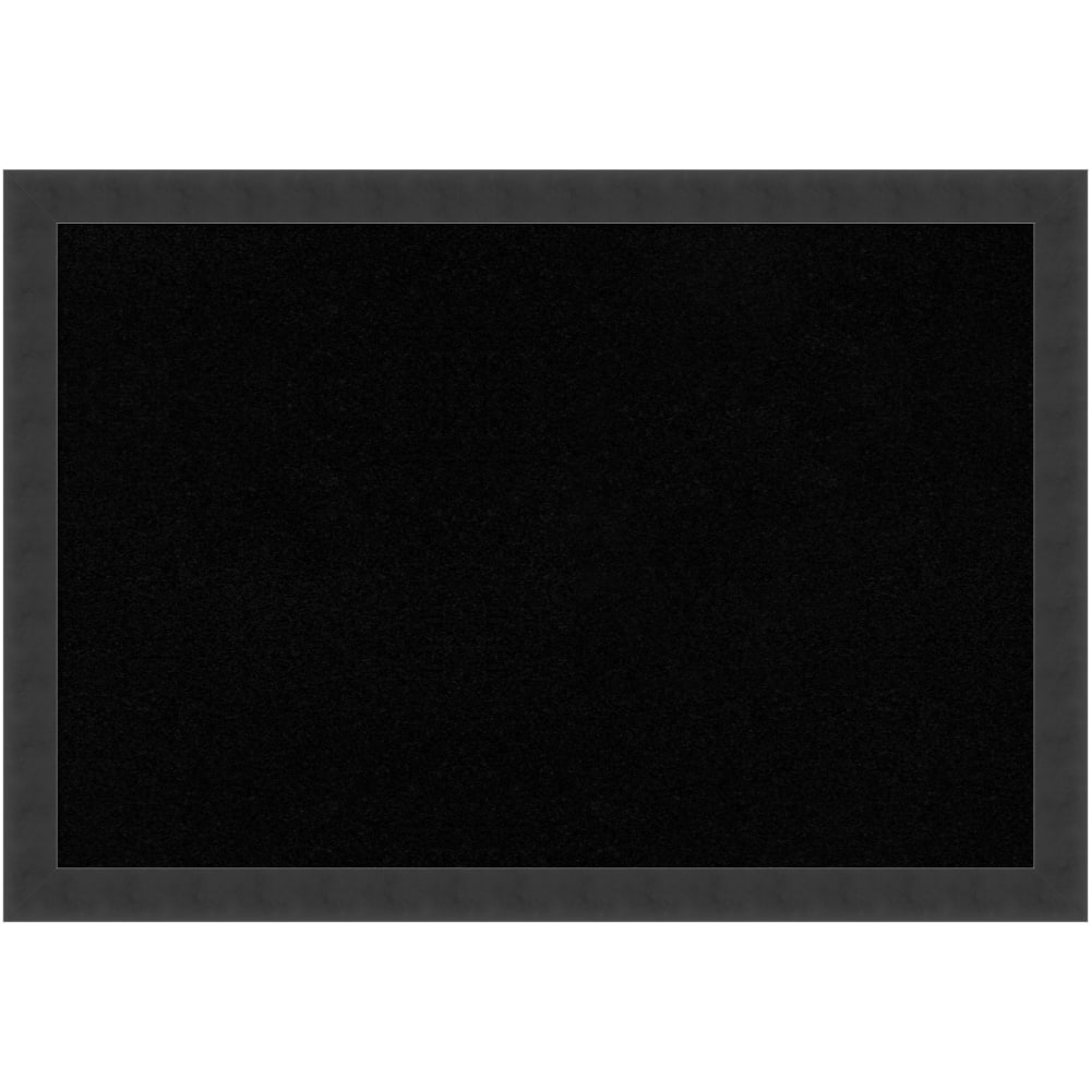 Amanti Art Mezzanotte Non-Magnetic Cork Bulletin Board, 26in x 18in, Black Wood Frame MPN:A42703979350