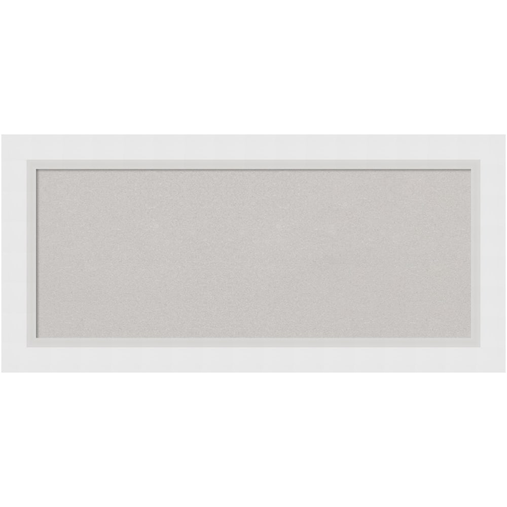 Amanti Art Cork Bulletin Board, 34in x 16in, Gray, Blanco White Wood Frame MPN:A42703979363