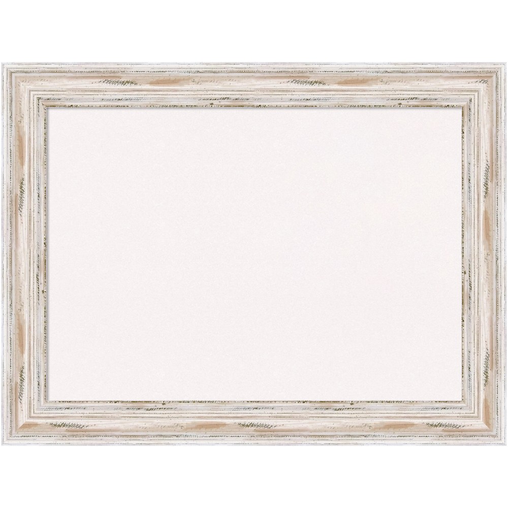 Amanti Art Cork Bulletin Board, 33in x 25in, White, Alexandria White Wash Wood Frame MPN:A42703979439