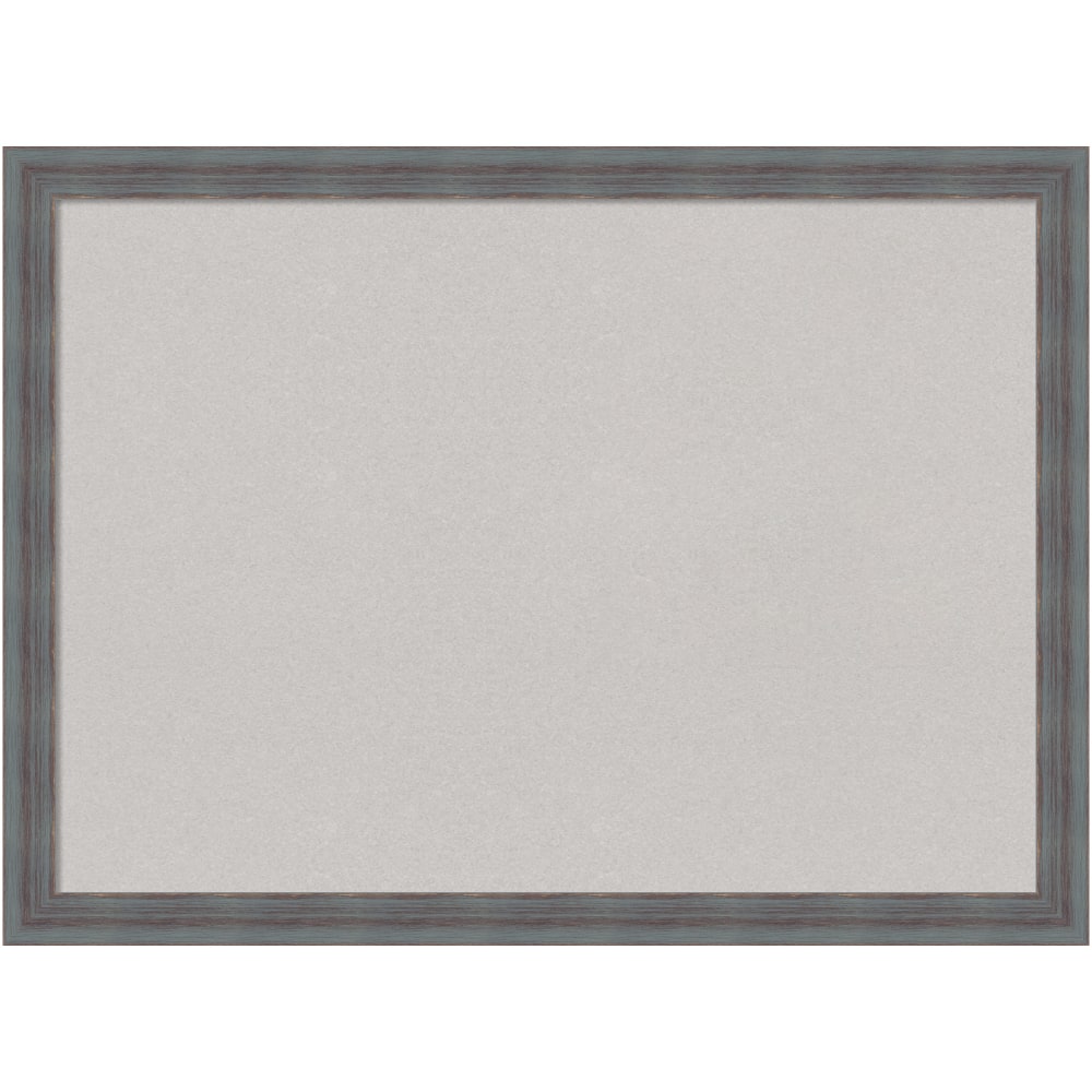 Amanti Art Rectangular Non-Magnetic Cork Bulletin Board, Gray, 30in x 22in, Dixie Blue Gray Rustic Wood Frame MPN:A42703980577