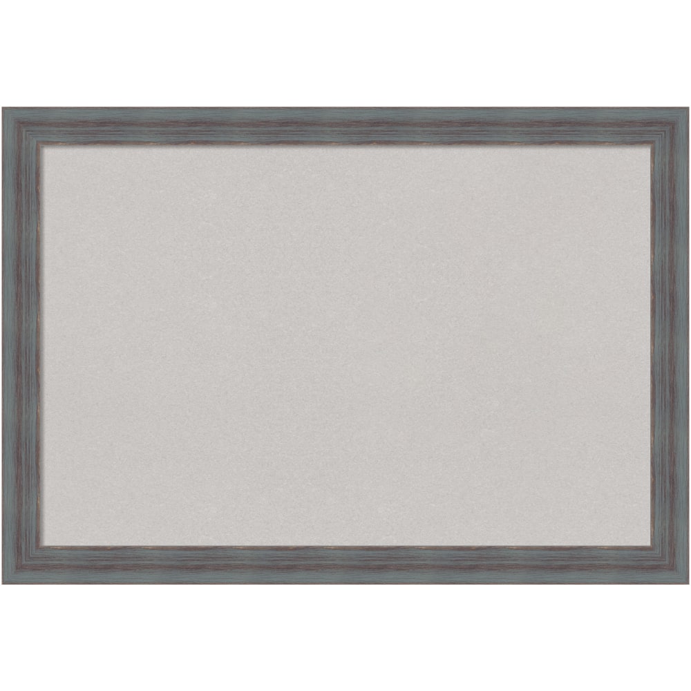 Amanti Art Dixie Non-Magnetic Cork Bulletin Board, 26in x 18in, Gray, Blue Gray Wood Frame MPN:A42703980584
