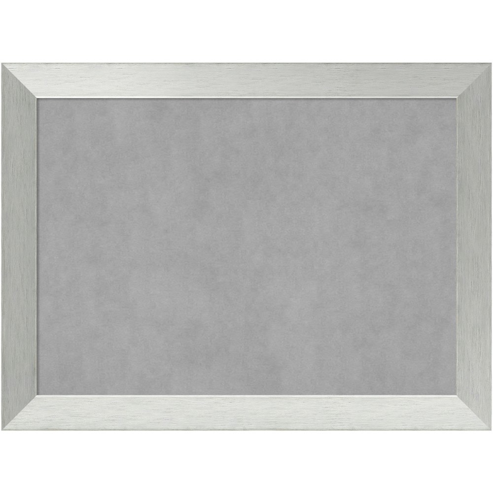 Amanti Art Magnetic Bulletin Board, 32in x 24in, Brushed Sterling Silver Wood Frame MPN:A42703982812