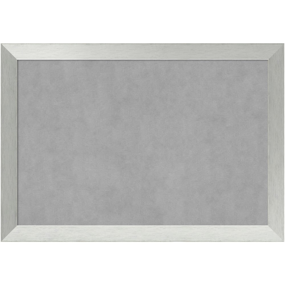 Amanti Art Magnetic Bulletin Board, Aluminum/Steel, 40in x 28in, Brushed Sterling Silver Wood Frame MPN:A42703982819