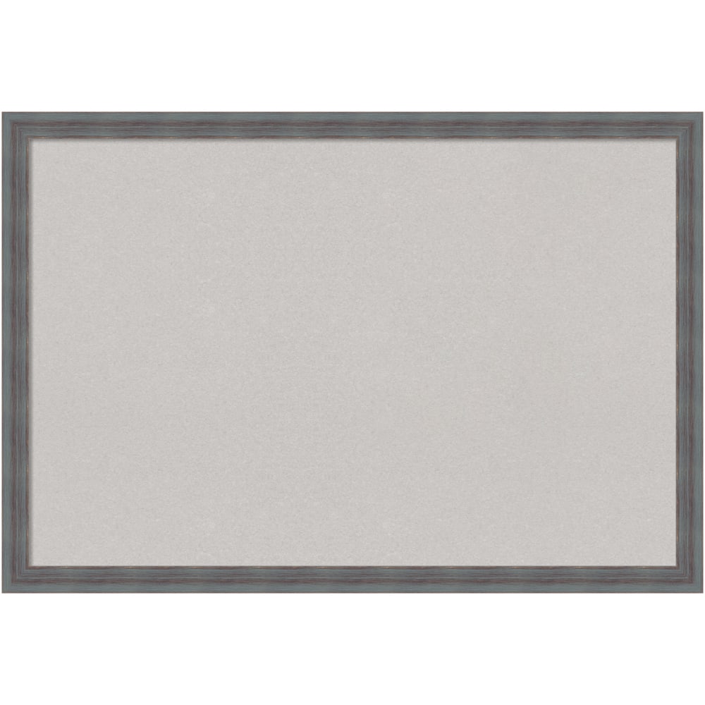 Amanti Art Dixie Non-Magnetic Cork Bulletin Board, 38in x 26in, Gray, Blue Gray Wood Frame MPN:A42703982847