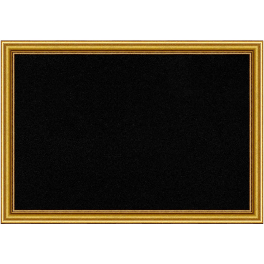 Amanti Art Rectangular Non-Magnetic Cork Bulletin Board, Black, 40in x 28in, Townhouse Gold Wood Frame MPN:A42703994609