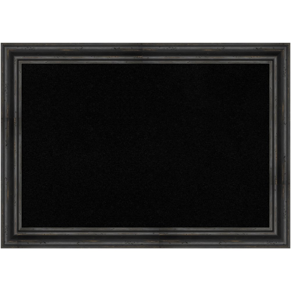 Amanti Art Cork Bulletin Board, 41in x 29in, Black, Rustic Pine Black Wood Frame MPN:A42704093478