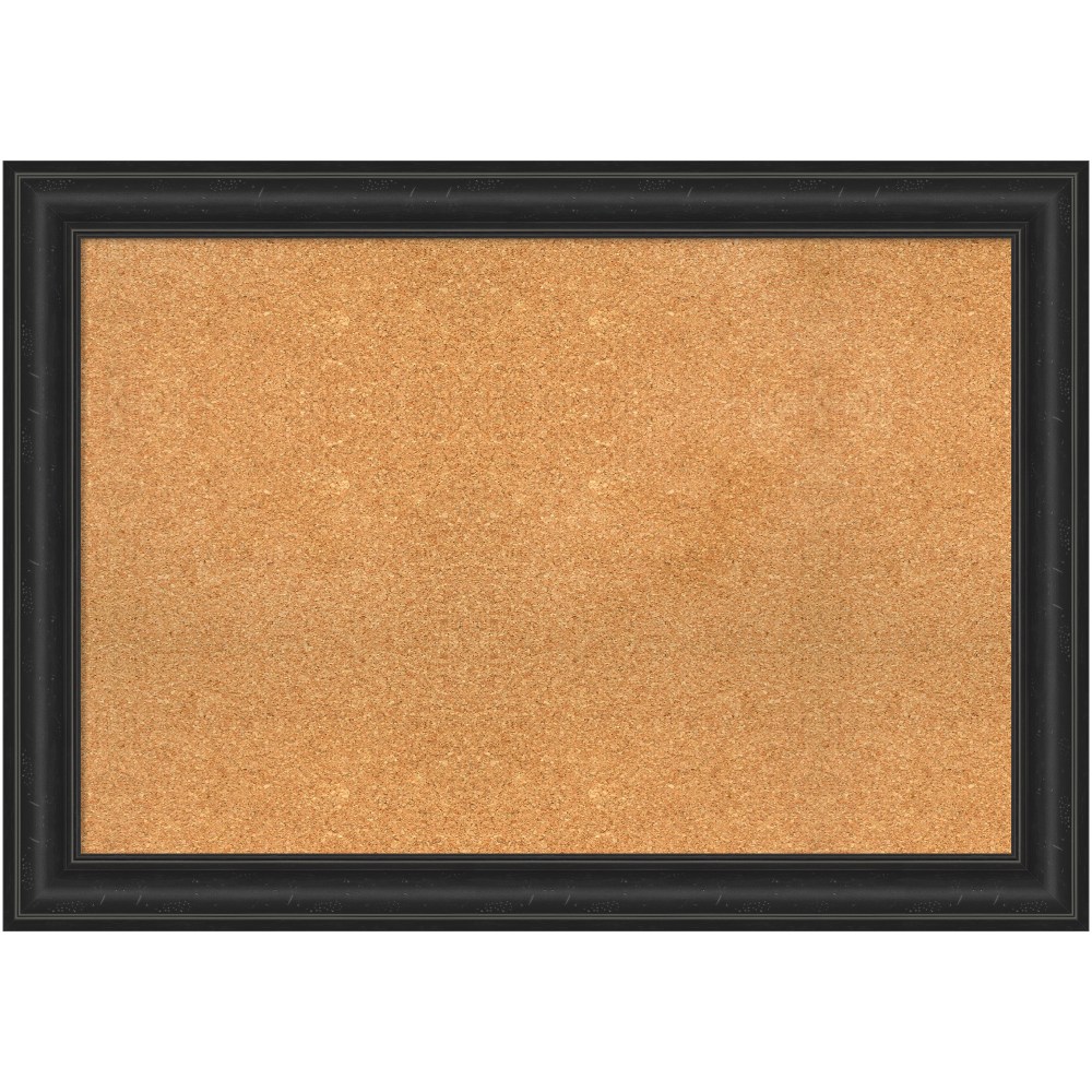 Amanti Art Cork Bulletin Board, 41in x 29in, Natural, Shipwreck Black Polystyrene Frame MPN:A42705383243