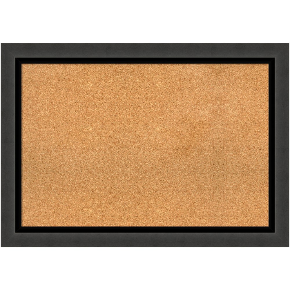 Amanti Art Cork Bulletin Board, 41in x 29in, Natural, Tuxedo Black Polystyrene Frame MPN:A42705383244