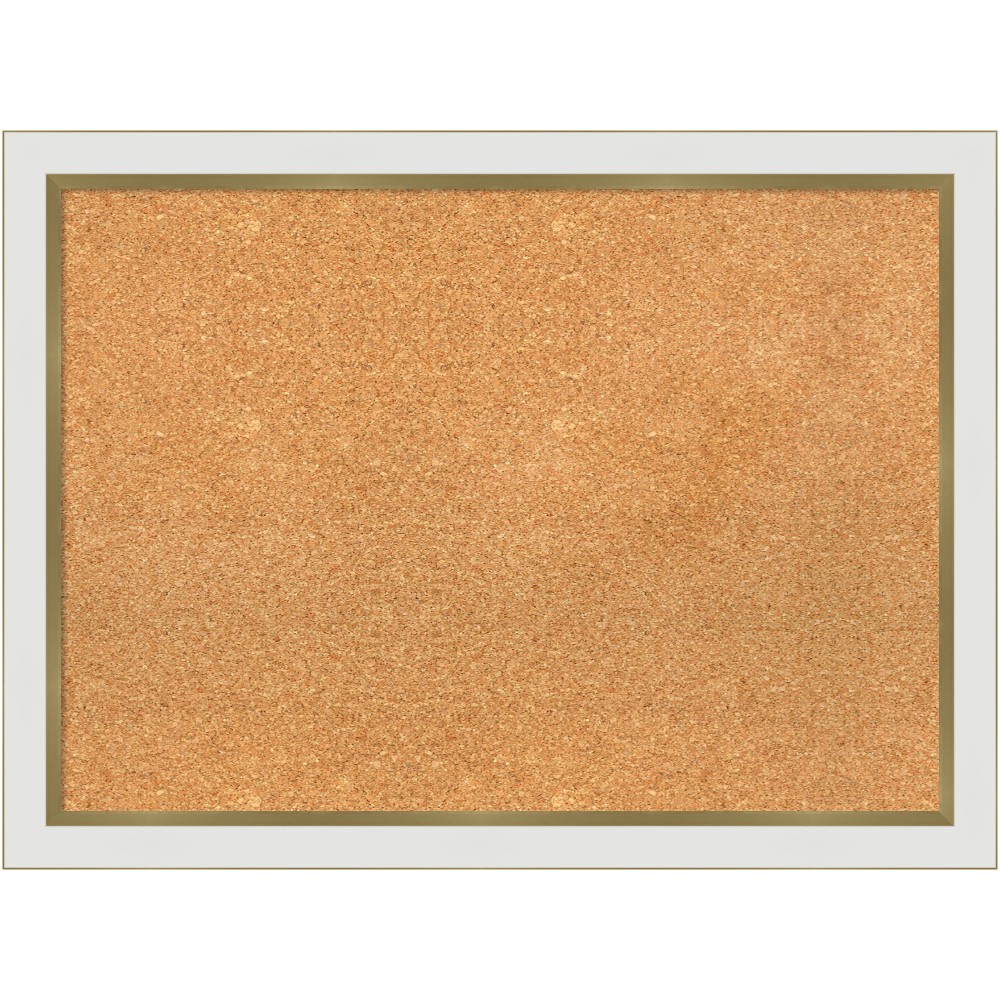 Amanti Art Cork Bulletin Board, 31in x 23in, Natural, Eva White Gold Polystyrene Frame MPN:A42705383363