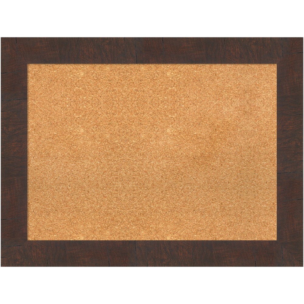 Amanti Art Non-Magnetic Cork Bulletin Board, 33in x 25in, Natural, Wildwood Brown Wood Frame MPN:A42705383364