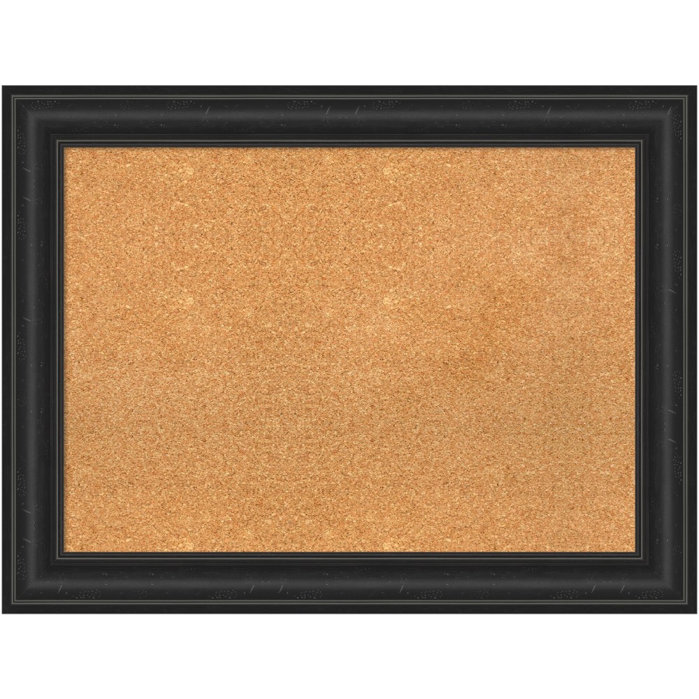 Amanti Art Cork Bulletin Board, 33in x 25in, Natural, Shipwreck Black Polystyrene Frame MPN:A42705383463
