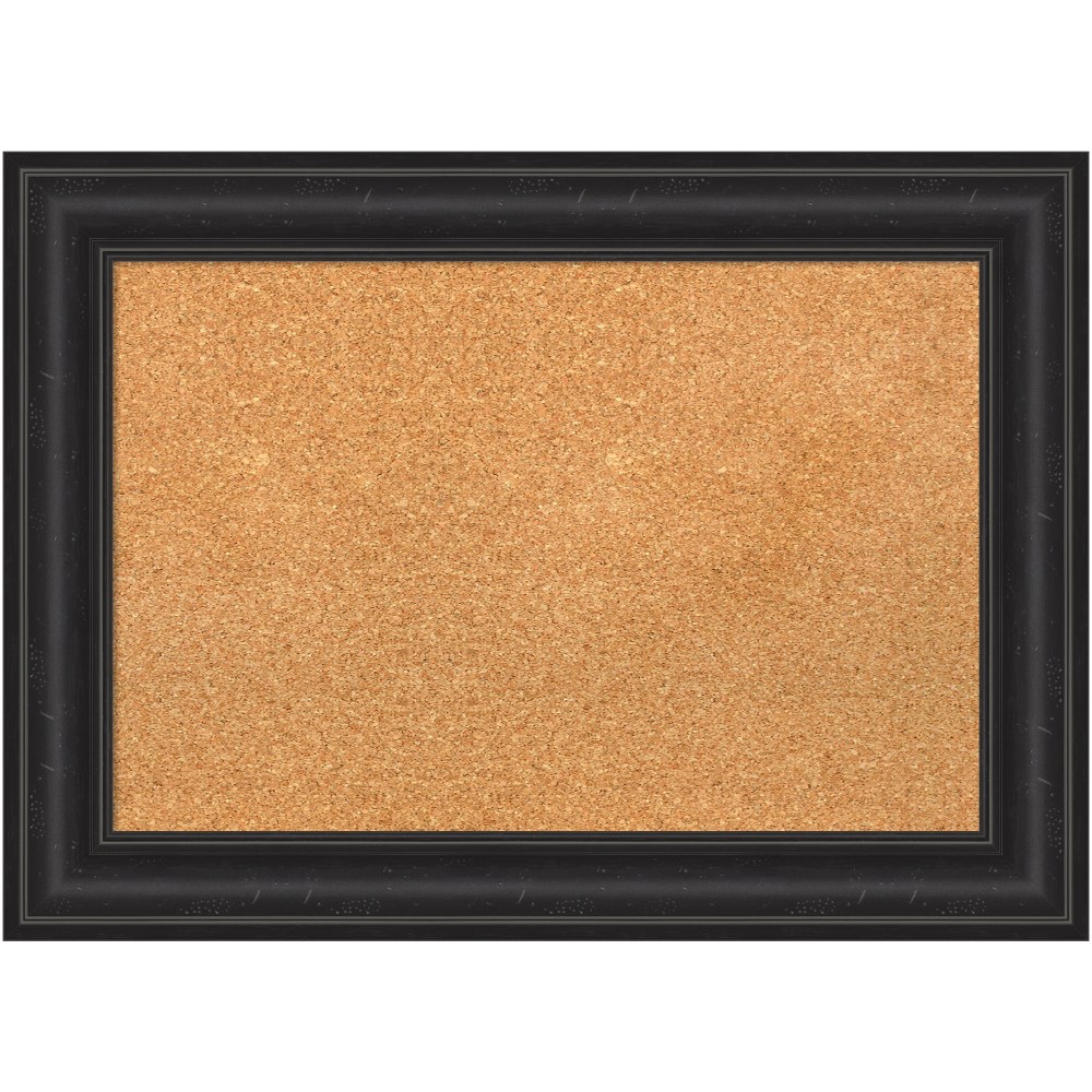 Amanti Art Cork Bulletin Board, 29in x 21in, Natural, Shipwreck Black Polystyrene Frame MPN:A42705383529