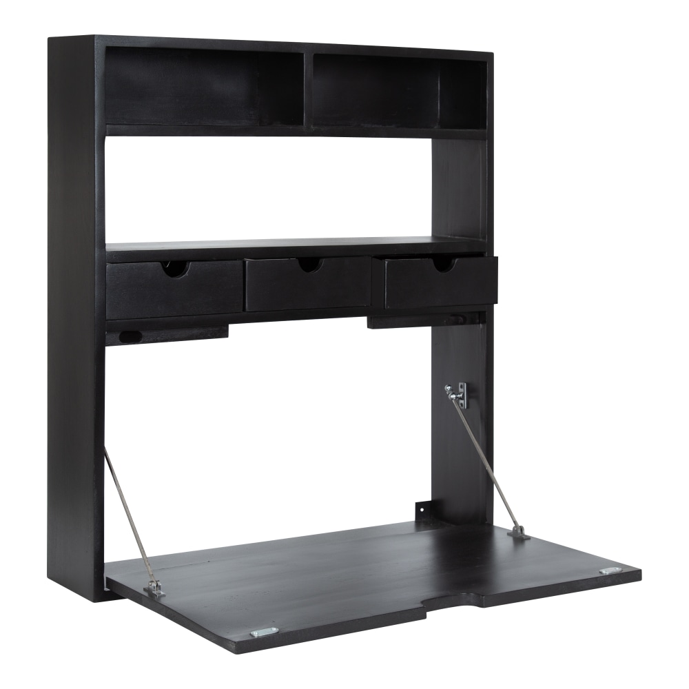 Kate and Laurel Georgie 26inW Floating Student Desk, Black MPN:221174