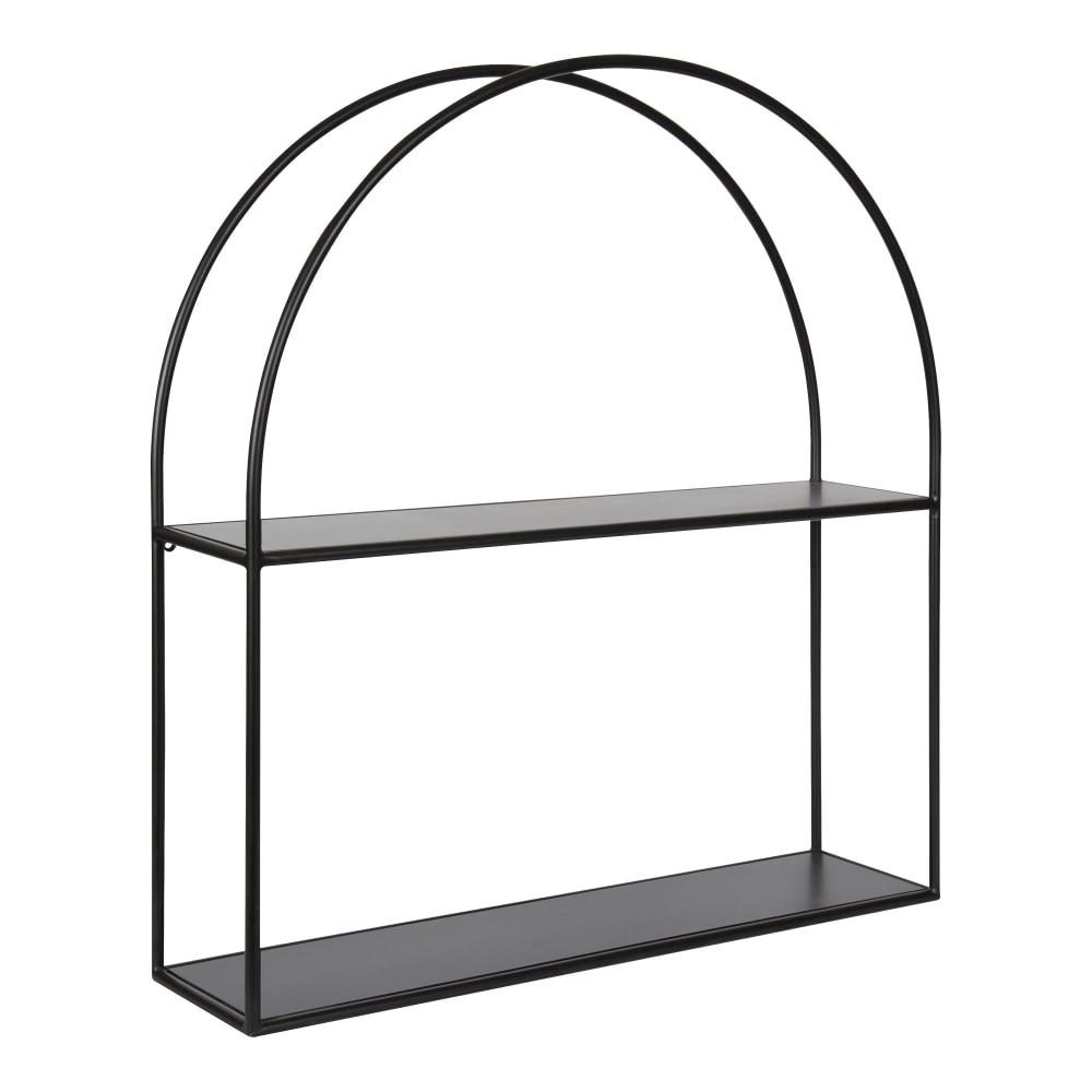 Kate and Laurel Monroe Modern Arch Wall Shelves, 26inH x 24inW x 6inD, Black MPN:218172
