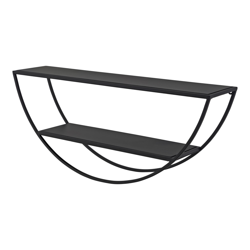 Kate and Laurel Tancill Half-Circle Wall Shelves, 11inH x 26inW x 6inD, Black MPN:219327