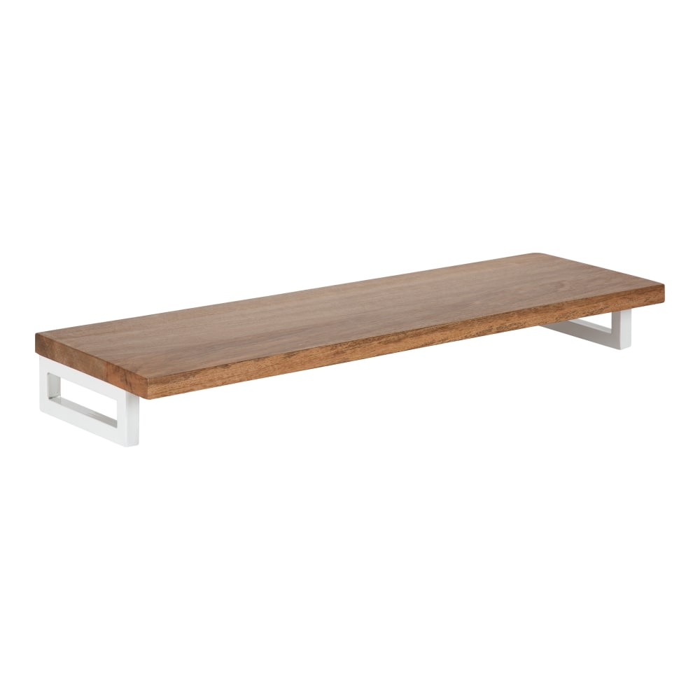 Kate and Laurel Lankford Wood Shelf, 3inH x 24inW x 8inD, Natural/White MPN:221195