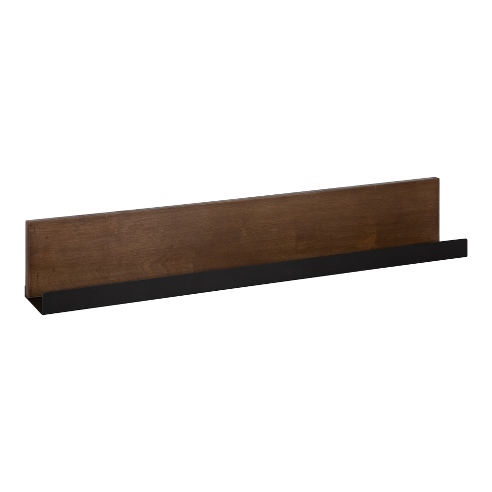 Kate and Laurel Ubbard Decorative Wall Shelf, 4-7/8inH x 30inW x 4inD, Walnut Brown/Black MPN:223297