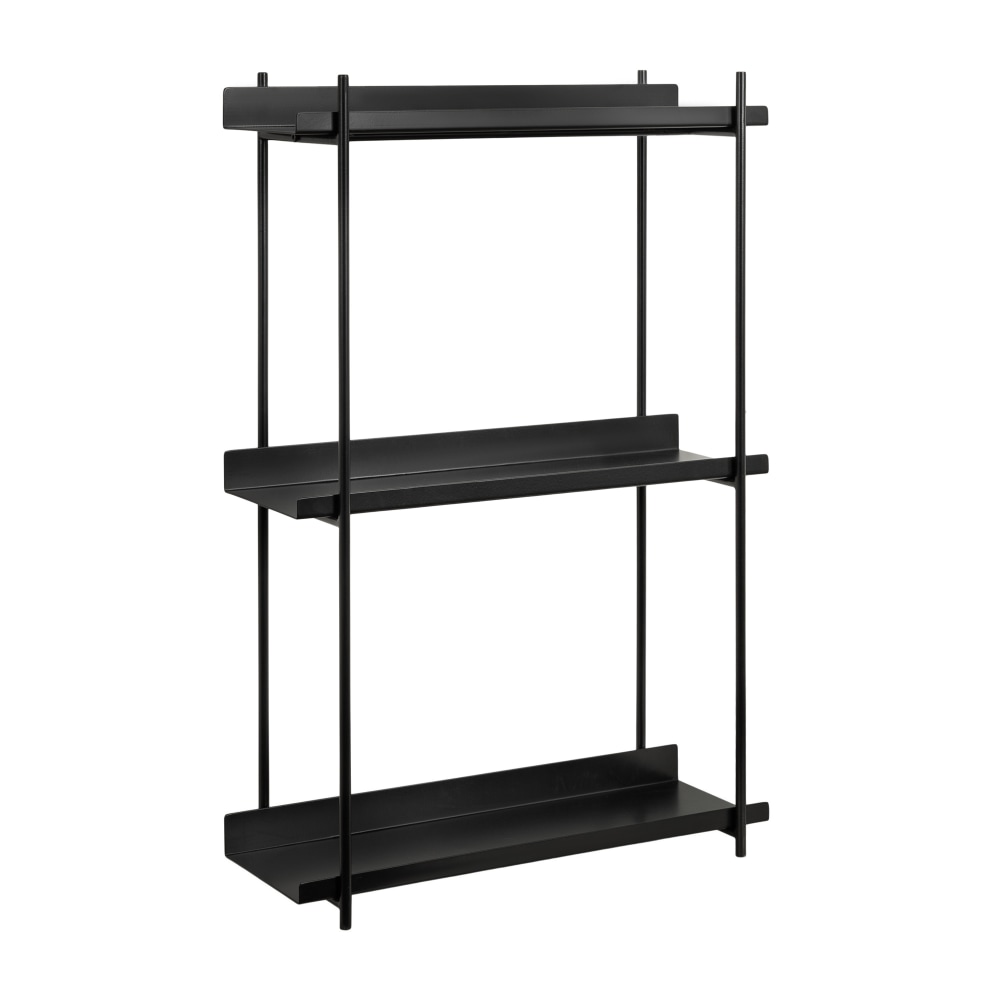 Kate and Laurel Dominic Tiered Wall Shelves, 30inH x 20inW x 7inD, Black MPN:227180