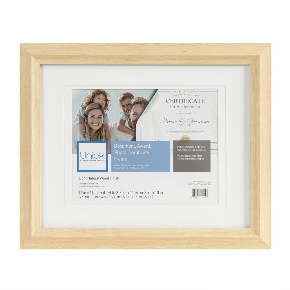 Uniek Zahra Photo/Document Picture Frame, 13 5/16in x 16 5/16in With Mat, Light Natural MPN:228563