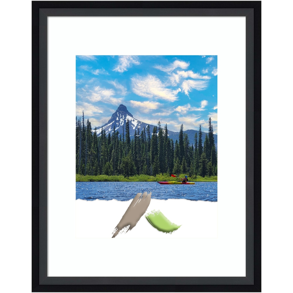 Amanti Art Rectangular Wood Picture Frame, 12in x 15in With Mat, Lucie Black MPN:A42707344736