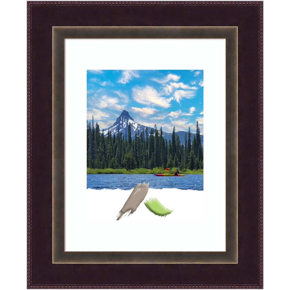 Amanti Art Rectangular Wood Picture Frame, 15in x 18in With Mat, Signore Bronze MPN:A42707344747