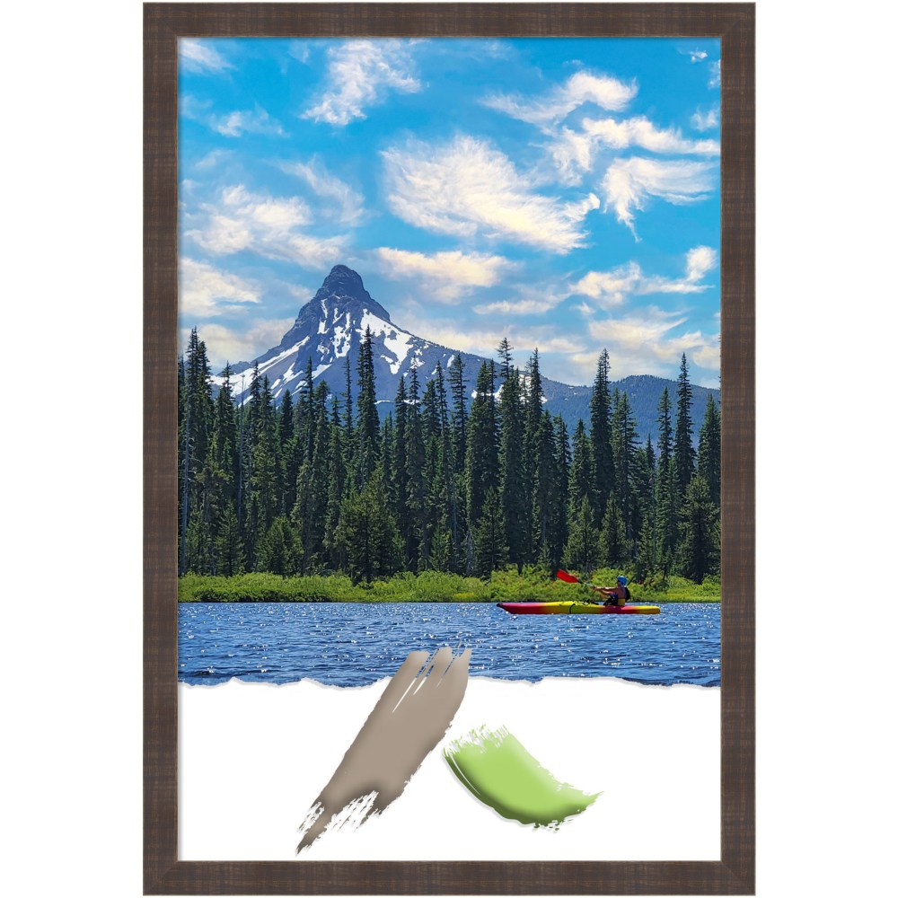 Amanti Art Wood Picture Frame, 26in x 38in, Matted For 24in x 36in, Whiskey Brown Rustic MPN:A42707344994