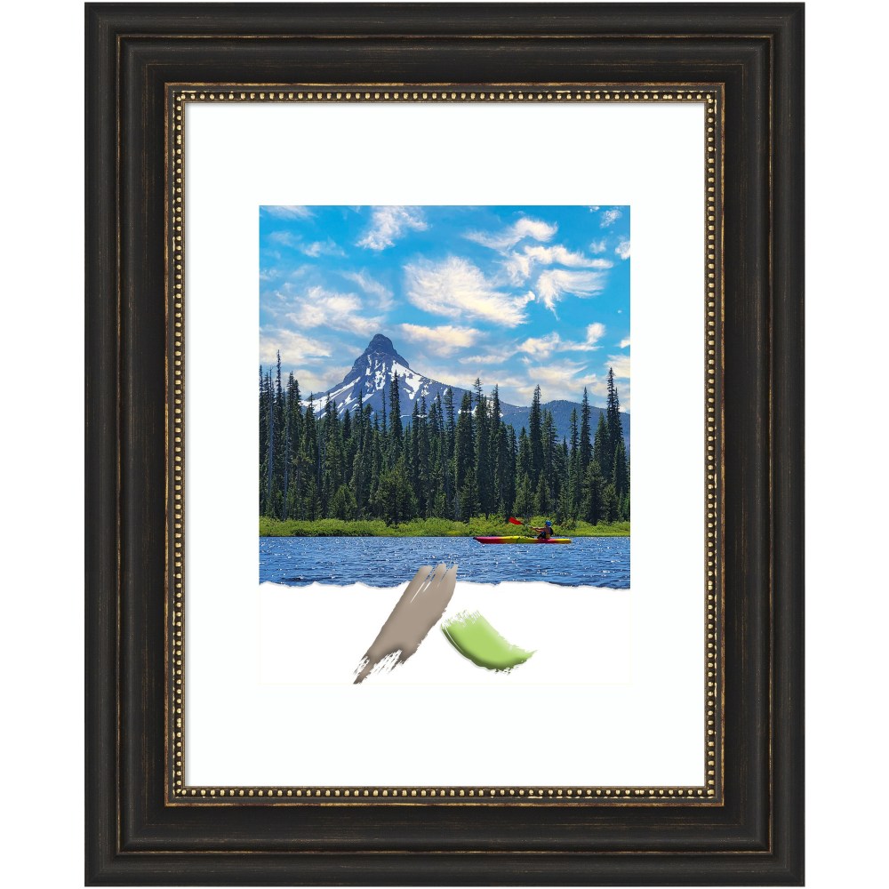Amanti Art Rectangular Narrow Picture Frame, 15in x 18in With Mat, Accent Bronze MPN:A42707345435